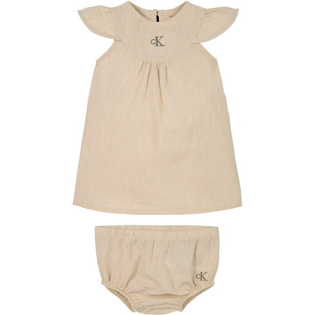 Calvin Klein Oyster Gray Soft Linen Dress