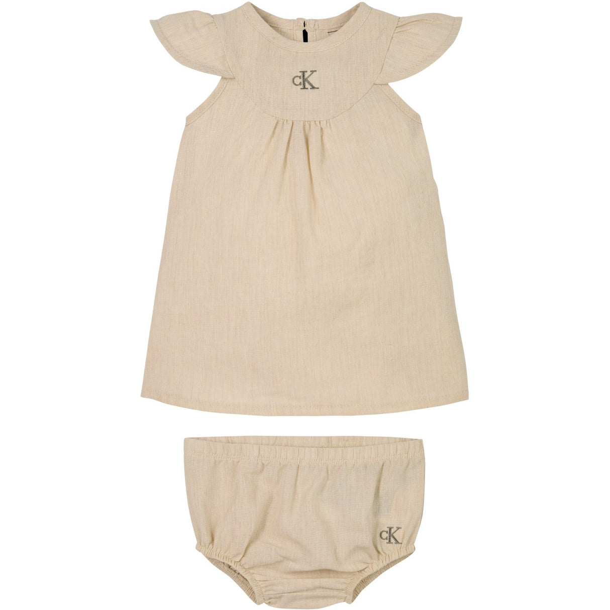 Calvin Klein Oyster Gray Soft Linen Dress