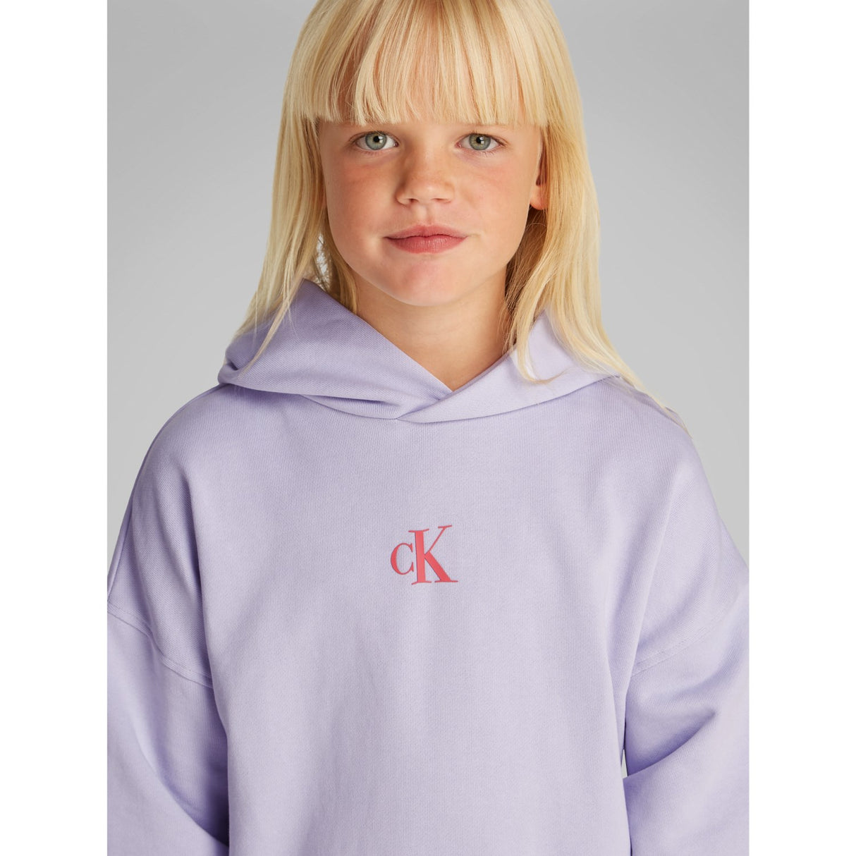 Calvin Klein Purple Heather Flower Back Graphic Hoodie