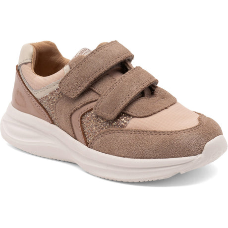 Bisgaard Taupe Glitter Yuki Glitter Velcro Shoe