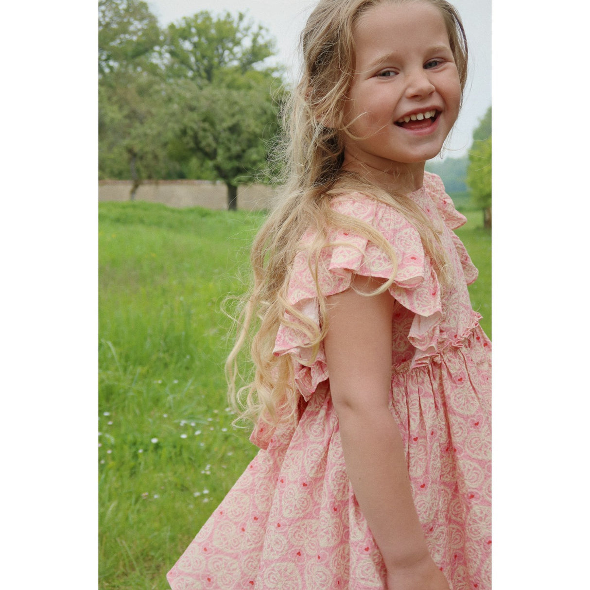 Konges Sløjd Lacy Pink Ava Bow Dress Gots