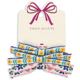 Konges Sløjd White/Rose 4 Pack Mini Bow Elastic