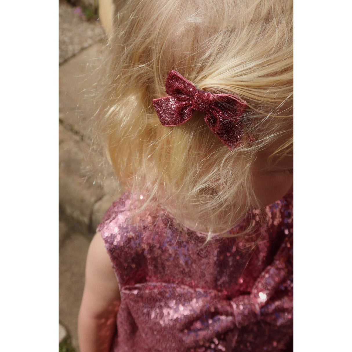 Konges Sløjd Pink Mix 4 Pack Glitter Bow Hair Clips