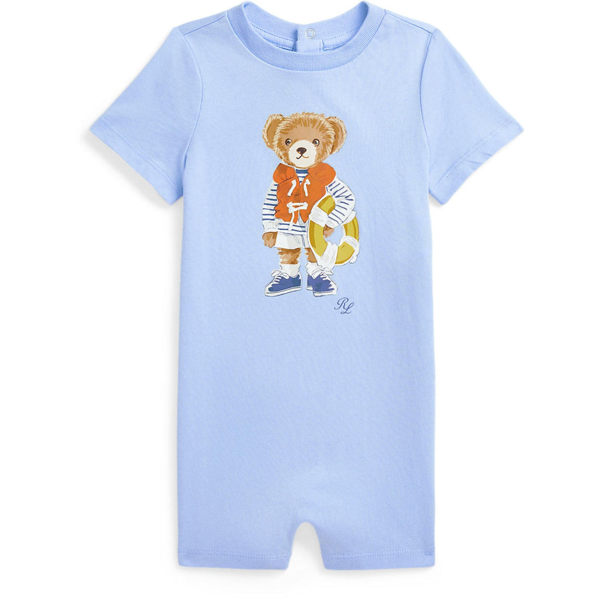 Ralph Lauren Baby Office Blu Nantucket Bear Shortall