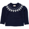 COPENHAGEN COLORS NAVY/CREAM COMBI Wool ICELAND Blouse