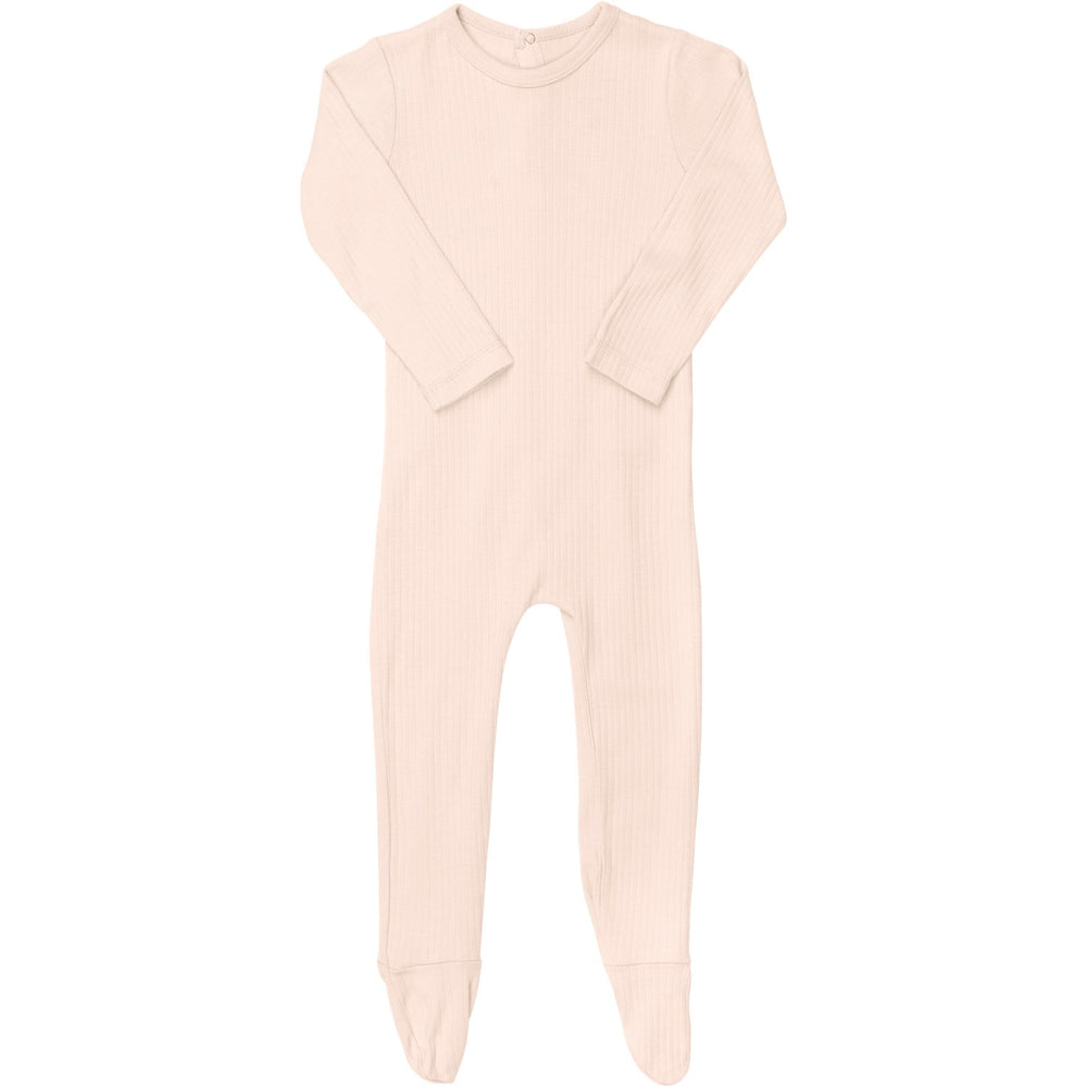 COPENHAGEN COLORS Soft Pink Rib Jersey Full Body W. Back Opening