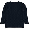 COPENHAGEN COLORS Navy Merino Classic Pointelle Blouse