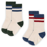 Konges Sløjd Multi Stribe 2 Pack Rib Socks