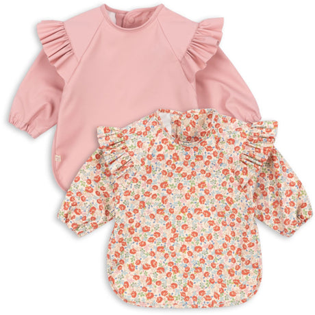 Konges Sløjd Kaluka/Bridal Rose 2 Pack Dinner Bib With Sleeves And Frill