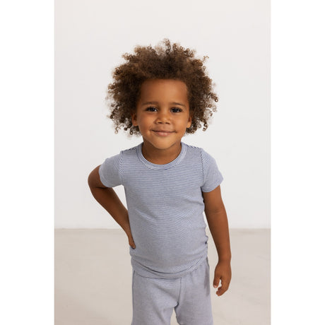 MarMar Modal Fine Rib Blue Stripe Leggings