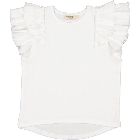MarMar Modal Pointelle Gentle White Tavora Frill T-Shirt