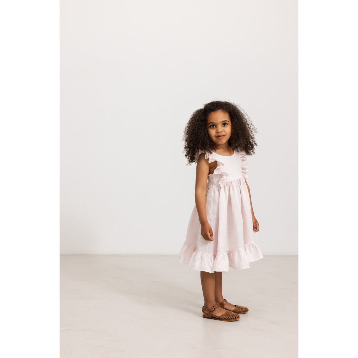 MarMar Linen Mauve Rose Danita Frill Dress