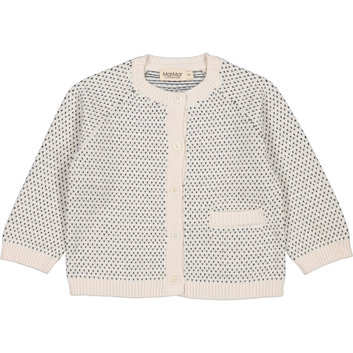MarMar Cotton Knit Mini Pattern Light Sand Mix Taki Knit Cardigan