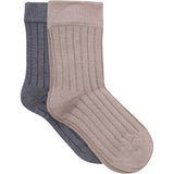 Minymo Goat Ankle Socks Rib 2-Pack