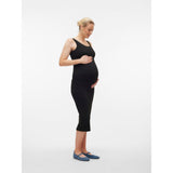 Vero Moda Maternity Black Isa Seamless Midi Rib Dress Noos