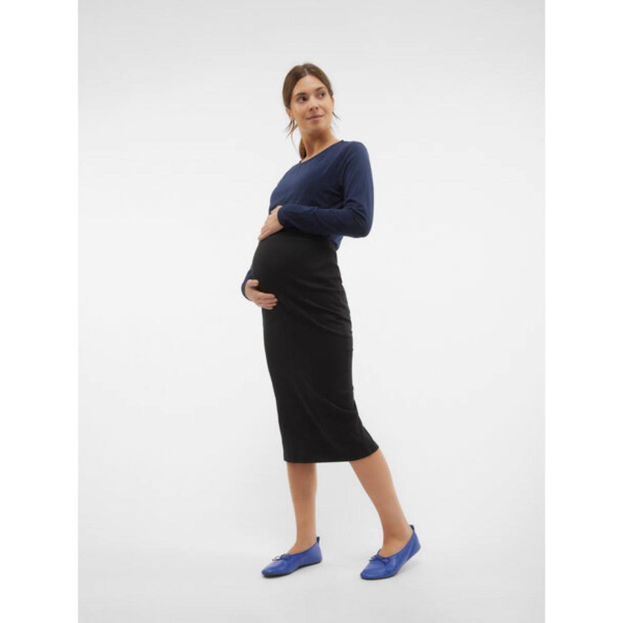 Vero Moda Maternity Black Lavender Pencil Skirt Noos