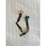 Lalaby Grey Check Pacifier Clip