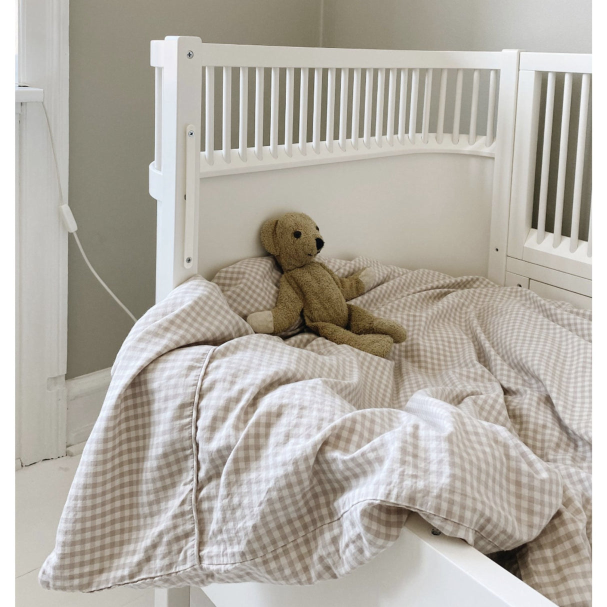 Lalaby Beige Gingham Classic Bedding