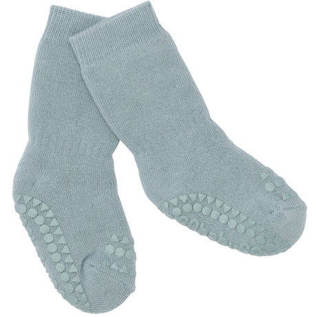 Gobabygo Dusty Blue Non Slip Socks Organic Cotton