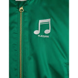 Mini Rodini Green Note Chenille Satin Baseball Jacket