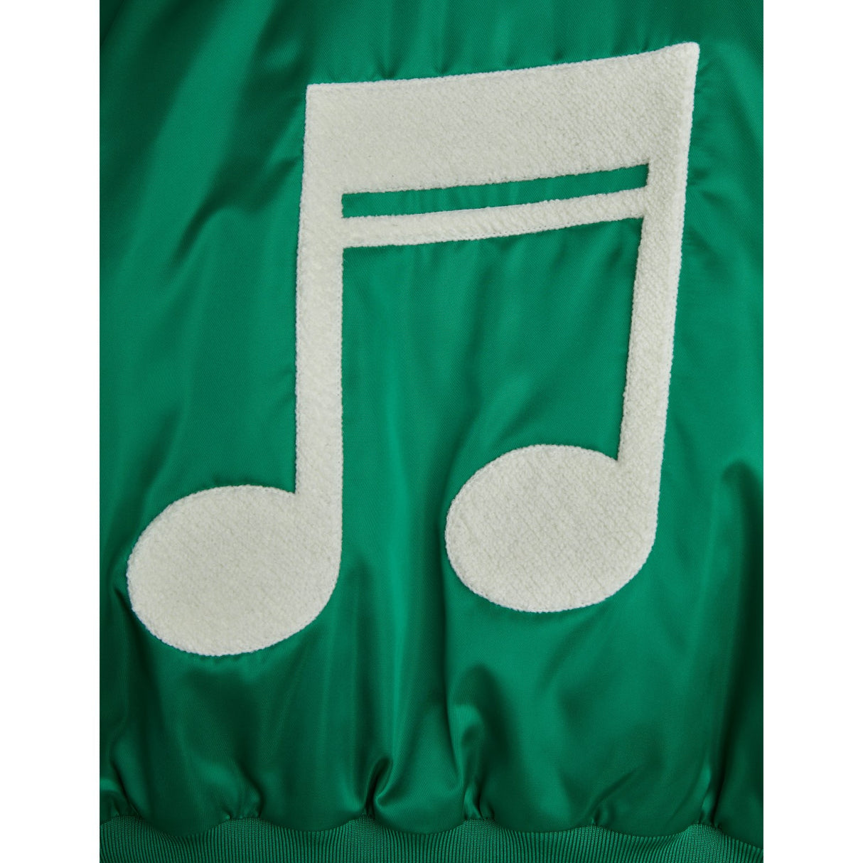 Mini Rodini Green Note Chenille Satin Baseball Jacket
