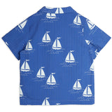 Mini Rodini Blue Sailing Boats AOP Woven Shirt