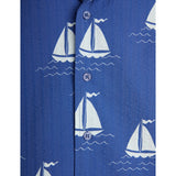 Mini Rodini Blue Sailing Boats AOP Woven Shirt