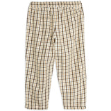Mini Rodini Beige Gingham Woven Elastic Trousers