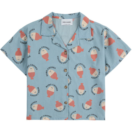 Bobo Choses Light Blue Morning Egg All Over Light Denim Shirt