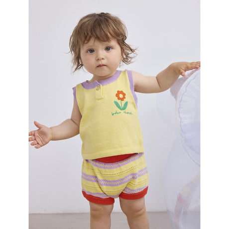 Bobo Choses Beige Flower Knitted Set