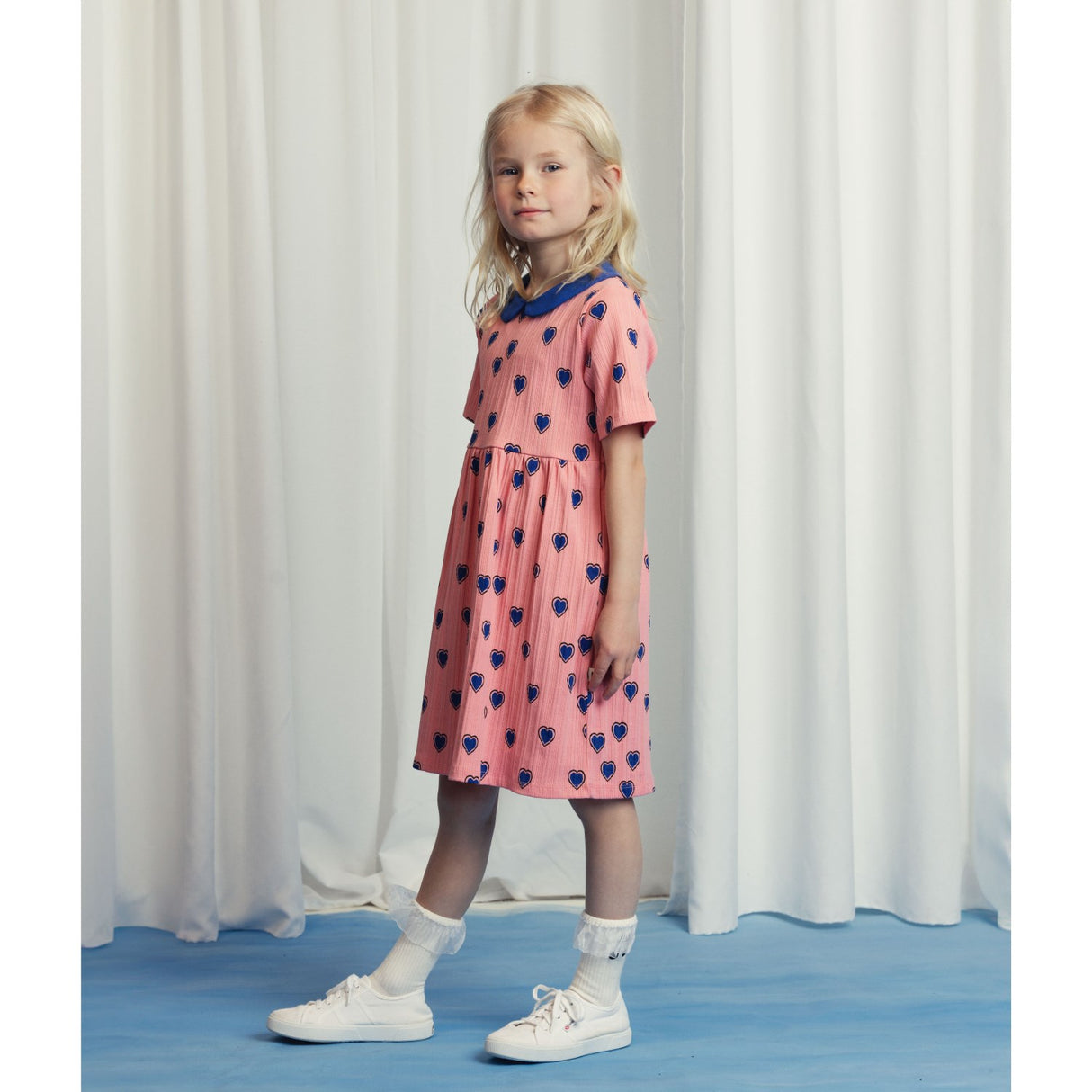 Mini Rodini Pink Outlined Hearts AOP Dress