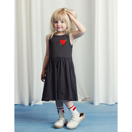 Mini Rodini Black Arrowed Heart Embroidery Tank Dress