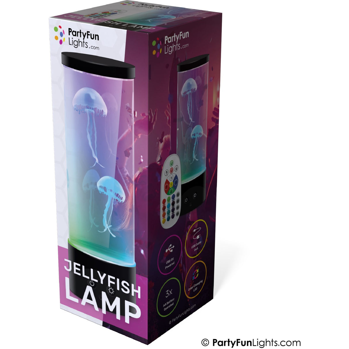 Party Funlight Jellyfish Lamp with Remote Control H: 30cm