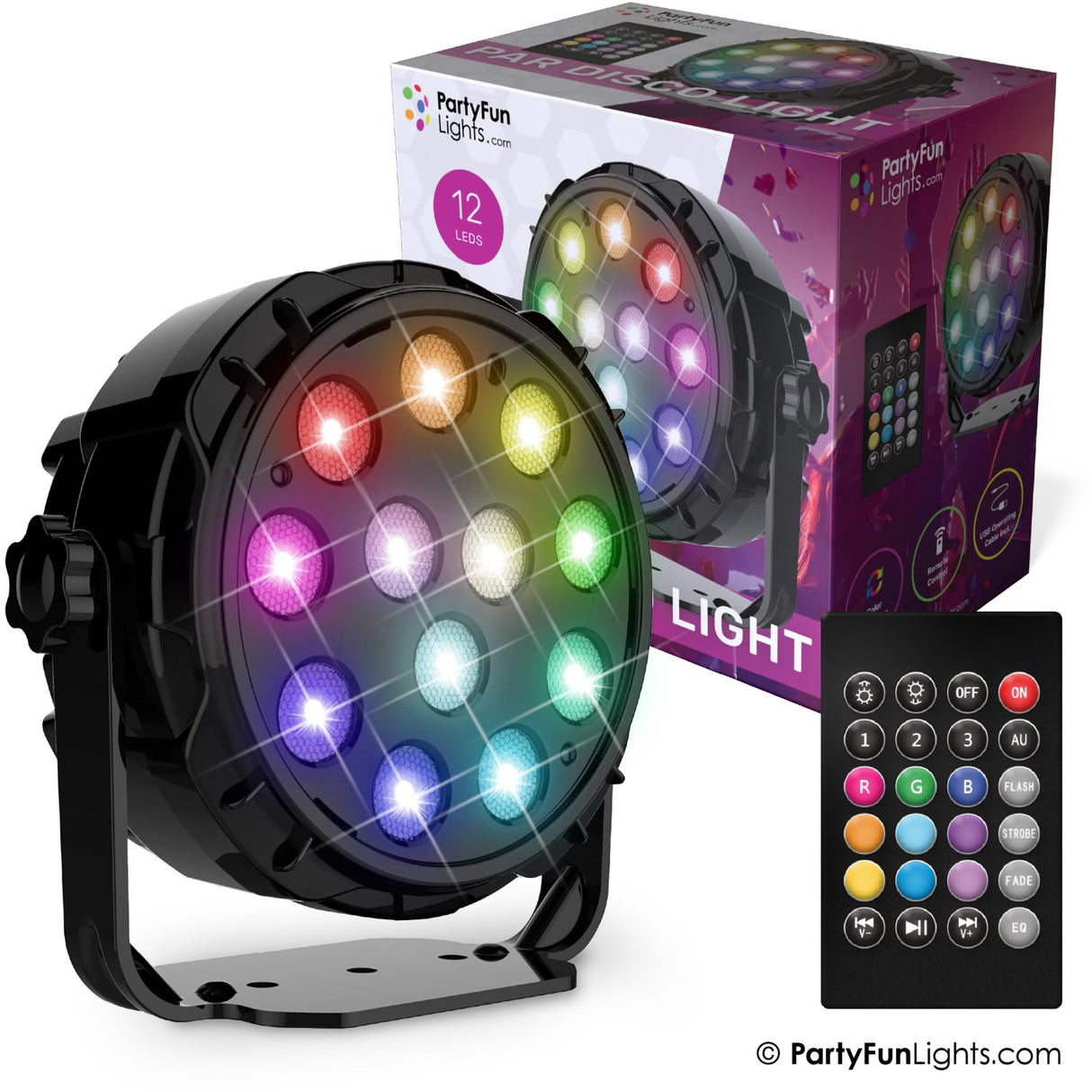 Party Funlight Floodlight Disco Lamp with Remote Control Ø: 12.6cm
