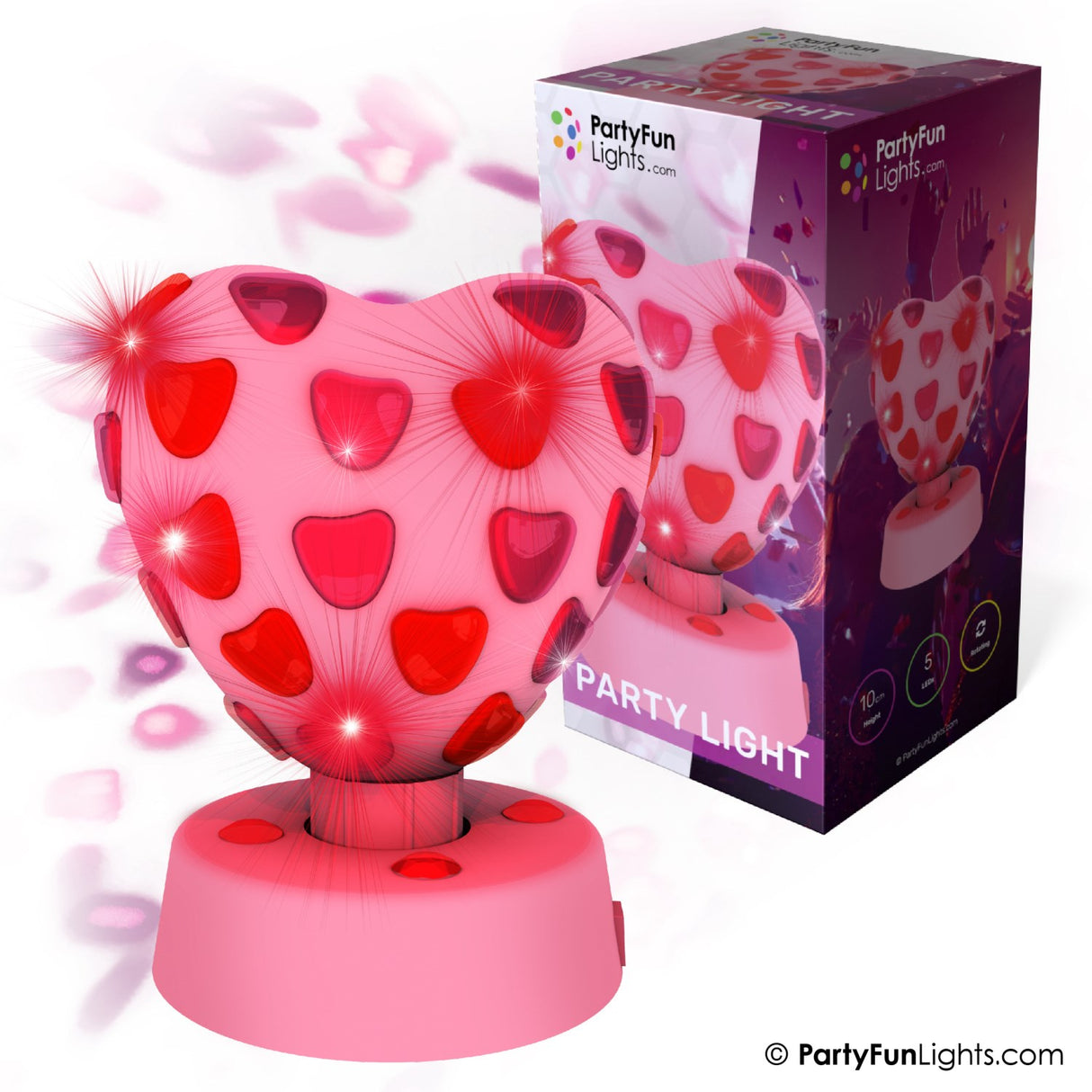 Party Funlight Heart Disco Lamp Ø:15,5cm