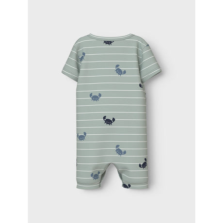 Name It Aqua Gray Crabs Vroels Sunsuit