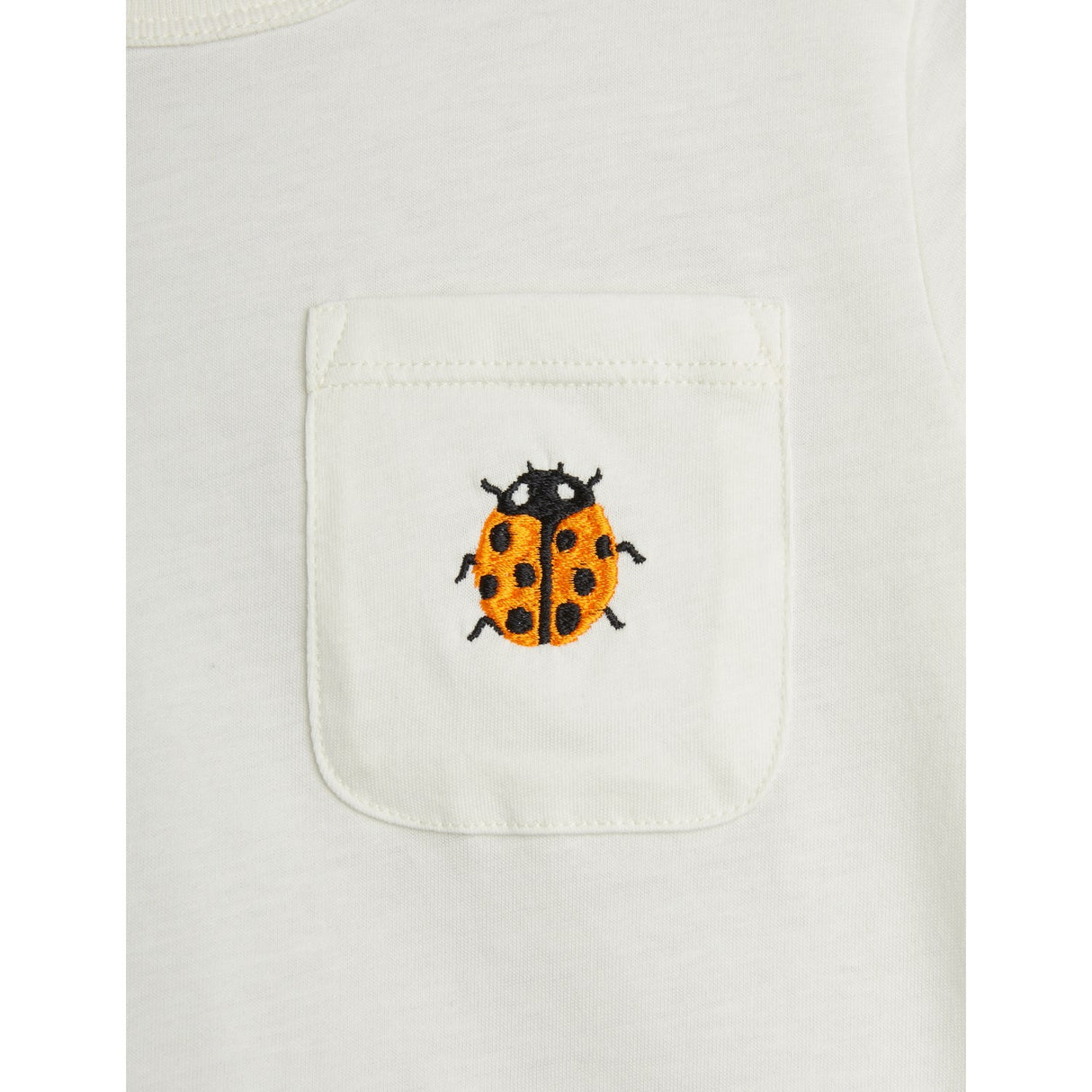 Mini Rodini Offwhite Ladybugs Embroidery T-Shirt