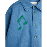 Mini Rodini Blue Note Embroidery Lightweight Denim Shirt