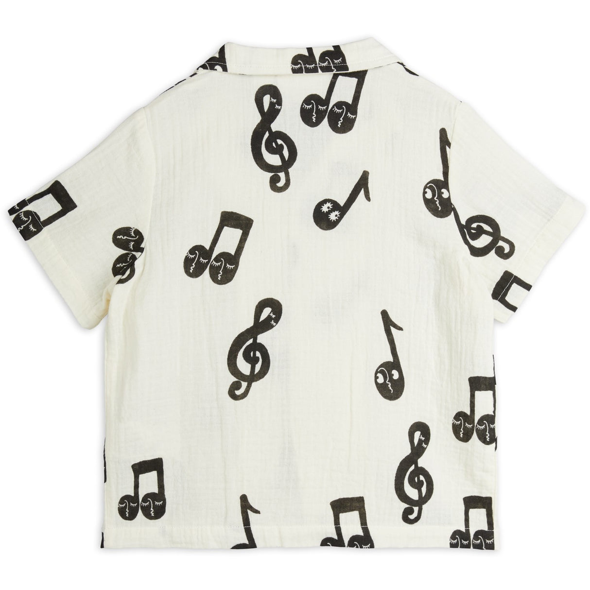Mini Rodini White Note AOP Muslin Shirt