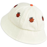 Mini Rodini Offwhite Ladybug Embroidery Sun hat