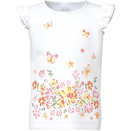 Name It Bright White Yellow Flower Vayana Capsl Top