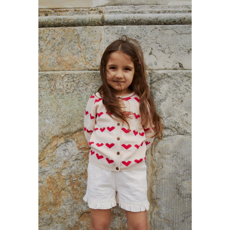 COPENHAGEN COLORS Berry Comb. Knitted Heart Cardigan