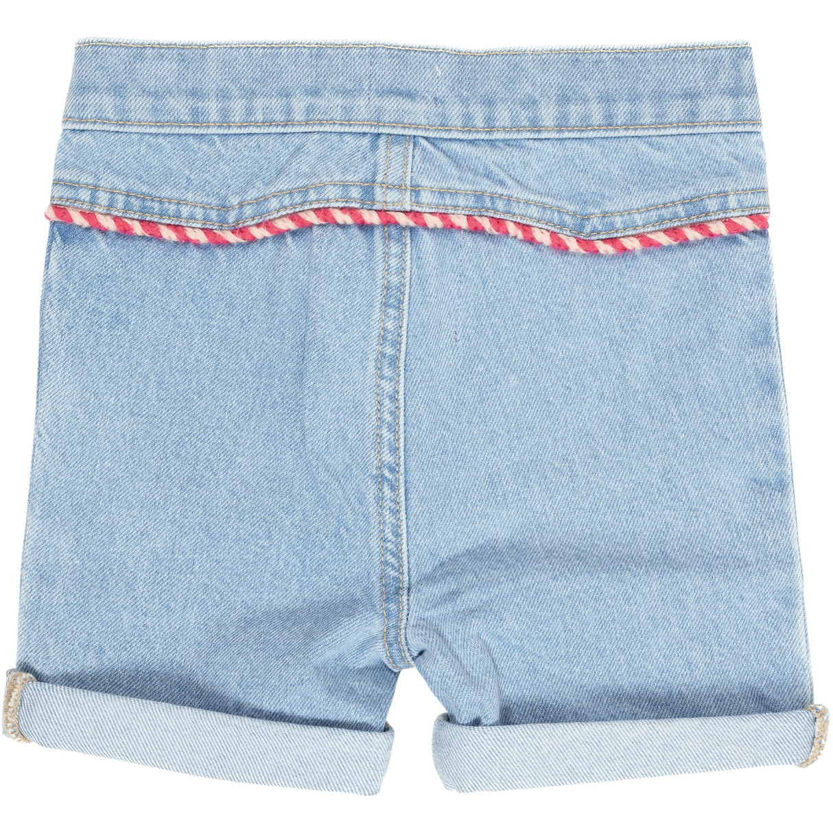 COPENHAGEN COLORS Lt Blue Indigo Washed Organic Denim Shorts W Rope Deco