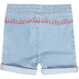COPENHAGEN COLORS Lt Blue Indigo Washed Organic Denim Shorts W Rope Deco