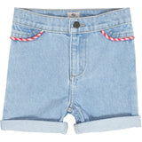 COPENHAGEN COLORS Lt Blue Indigo Washed Organic Denim Shorts W Rope Deco