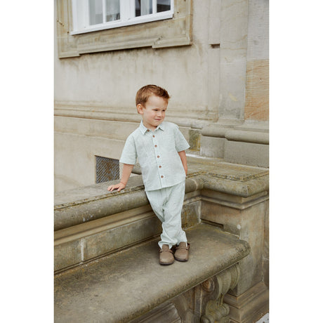 COPENHAGEN COLORS Green W Cream Stripe Seersucker Pants