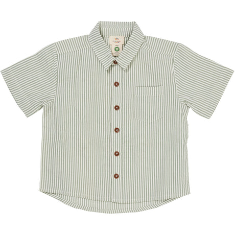 COPENHAGEN COLORS Green W Cream Stripe Seersucker Ss Shirt
