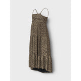 Name It Black Leopard AOP Vinaya Strap Maxi Dress