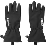 Reima Black Tehden Black Softshell Gloves