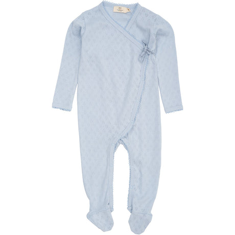 COPENHAGEN COLORS Dusty Blue Pointelle Cross-Over Full Body